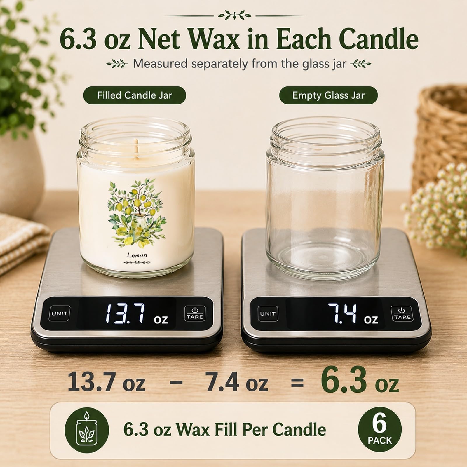 Yinuo Candle etiqueta del tarro con fragancia legible y elegante