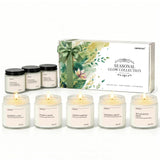 YINUO LIGHT paquete frontal elegante mostrando las ocho velas y regalo
