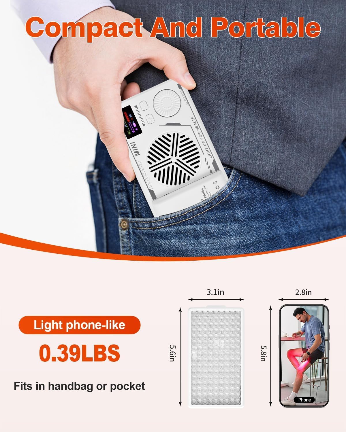 YIPFREE panel emitiendo luz sobre rostro para cuidado diario