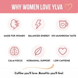 Ylva Blends taza humeante en manos brindando energía suave y confort