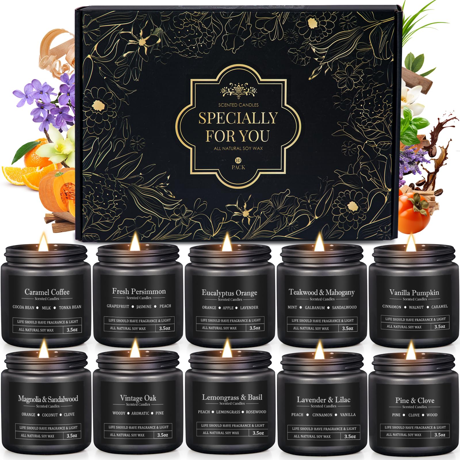 YMing caja negra frontal que destaca presentación premium y regalo listo