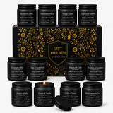 YMing pack frontal con 12 velas mostrando presentación lista para regalo y estilo masculino