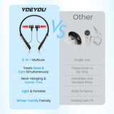 YOEYOU comparación de tamaño junto a un móvil que muestra su portabilidad