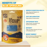 Yogi Super Foods spirulina azul en repostería muestra colorante natural para postres