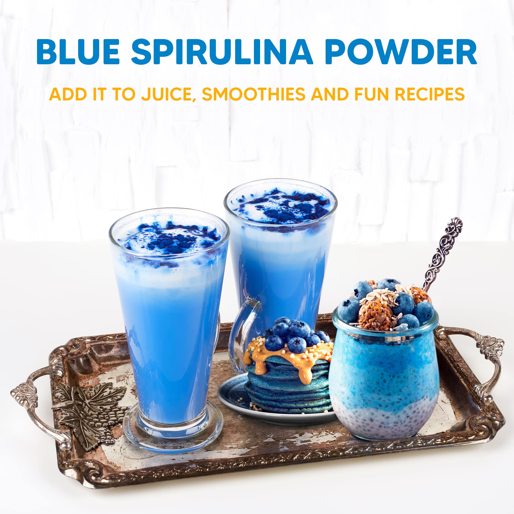 Yogi Super Foods spirulina azul etiqueta nutricional destaca ingredientes puros