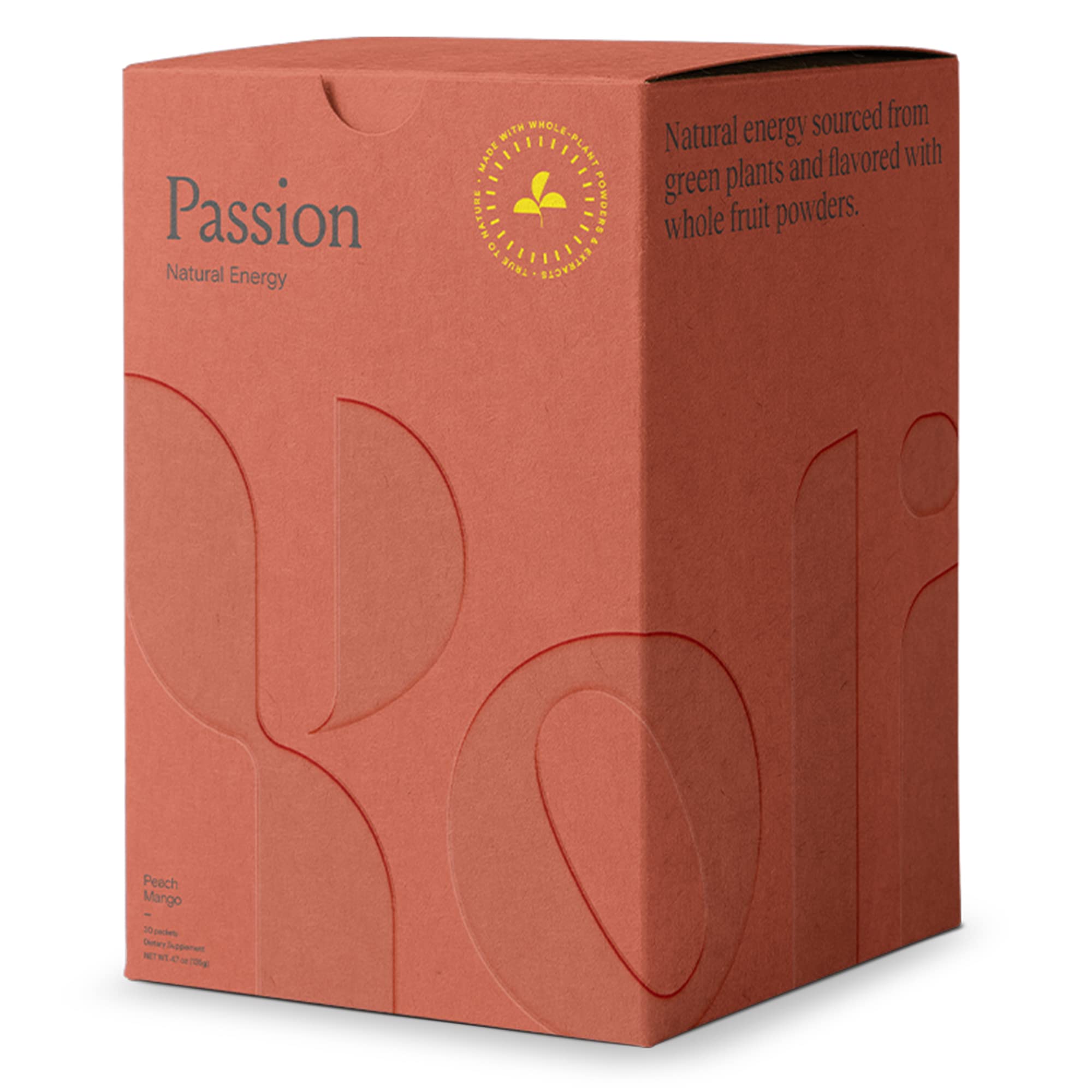 Yoli Passion packaging frontal mostrando caja y sobres, energía portátil
