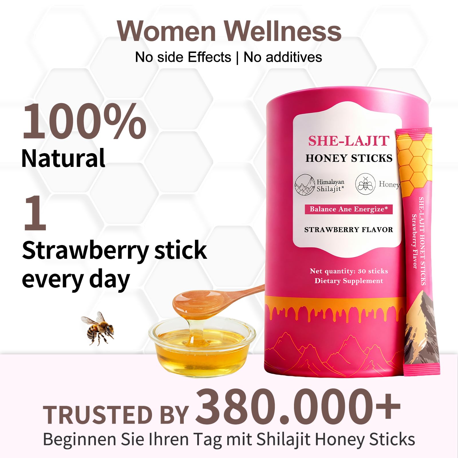 Yolopim honeystick vertido sobre yogur aporta sabor y conveniencia