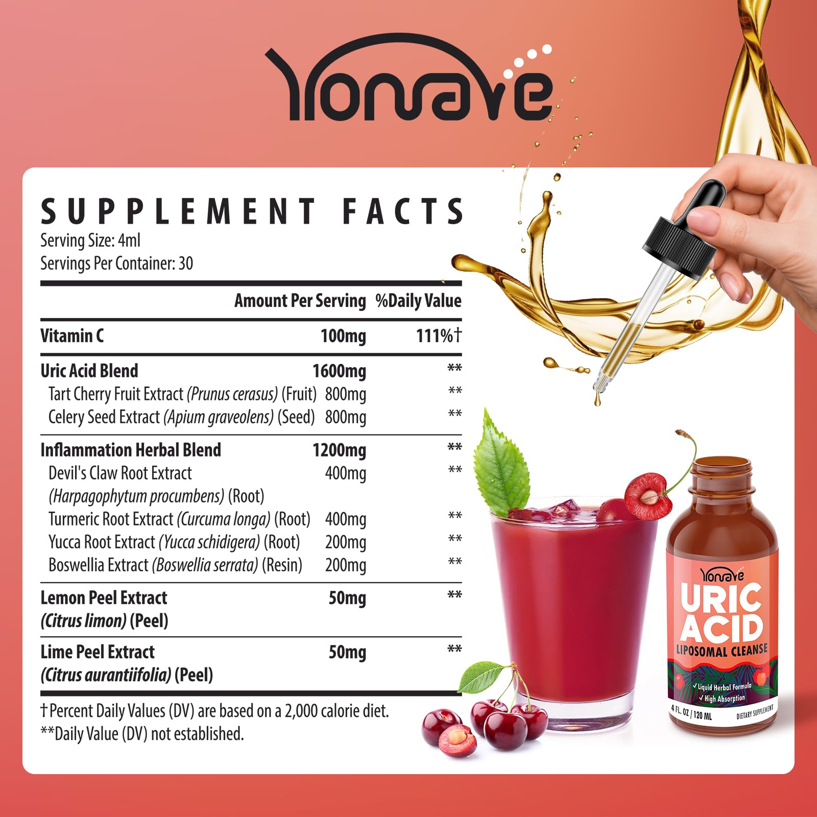Yonrave detalle de la etiqueta con ingredientes y beneficios