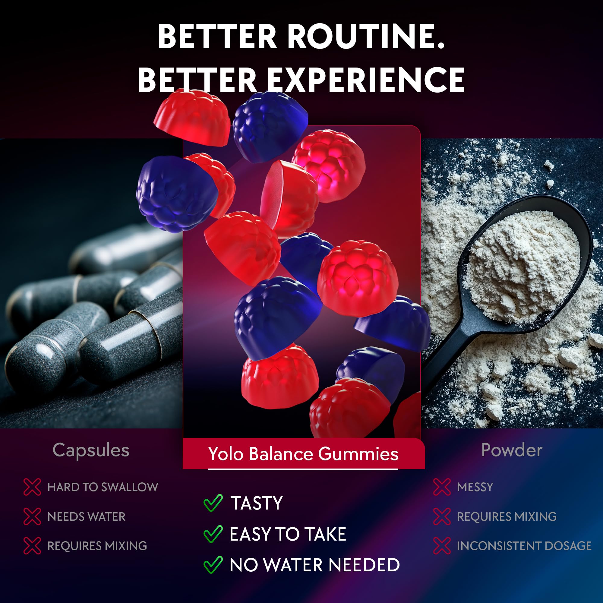 YOLOBALANCE ingredientes naturales junto a las gomitas para claridad