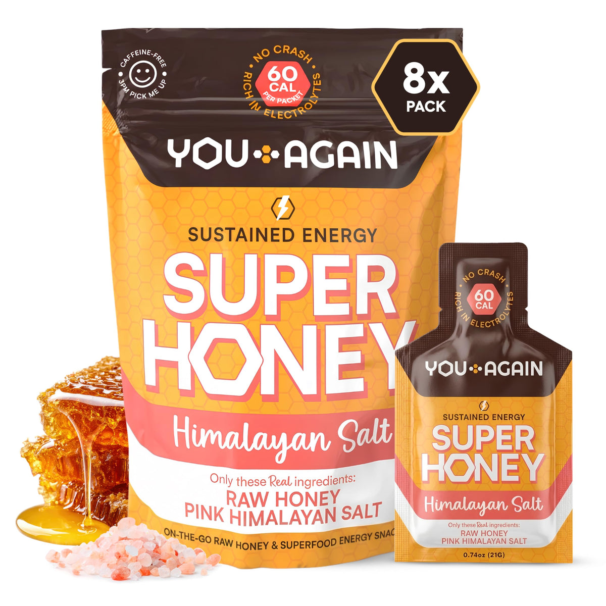 You Again empaque frontal mostrando pack y beneficios energéticos