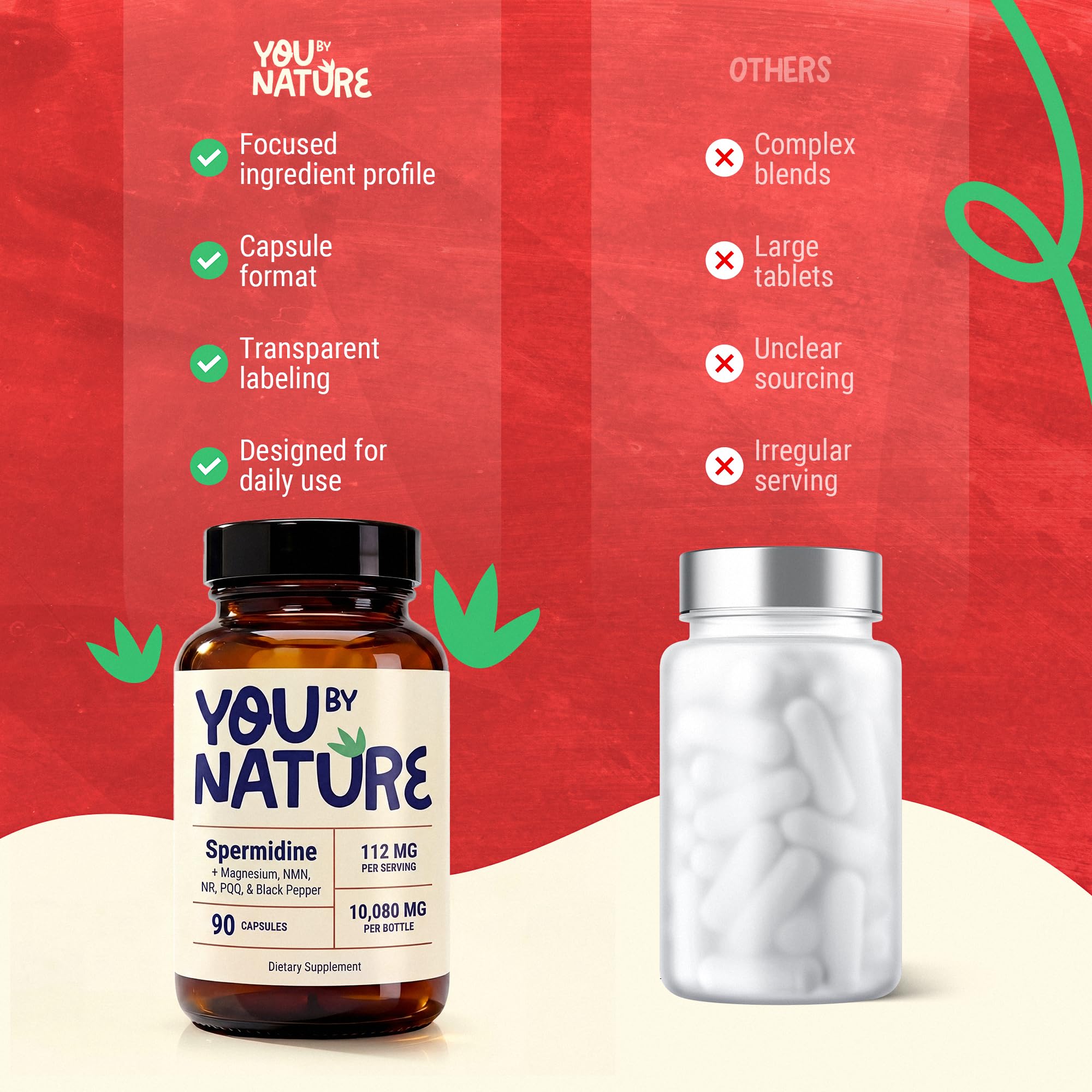 YOUBYNATURE primer plano de textura de cápsula y acabado natural