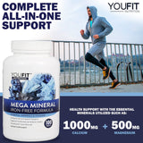 YouFit Nutrition comparación de tamaño con una mano para referencia de escala