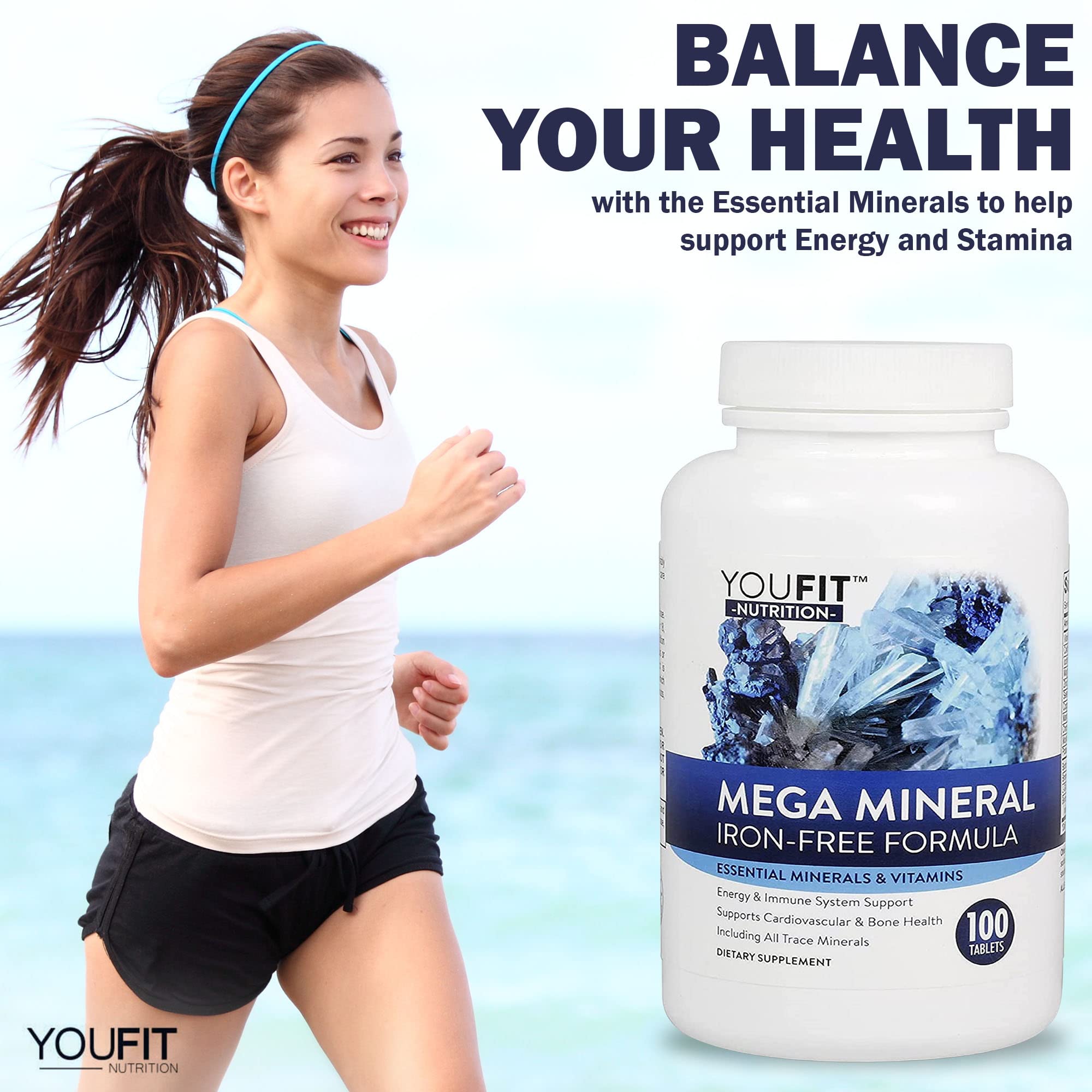 YouFit Nutrition suplemento junto a equipo de ejercicio para apoyo en actividad