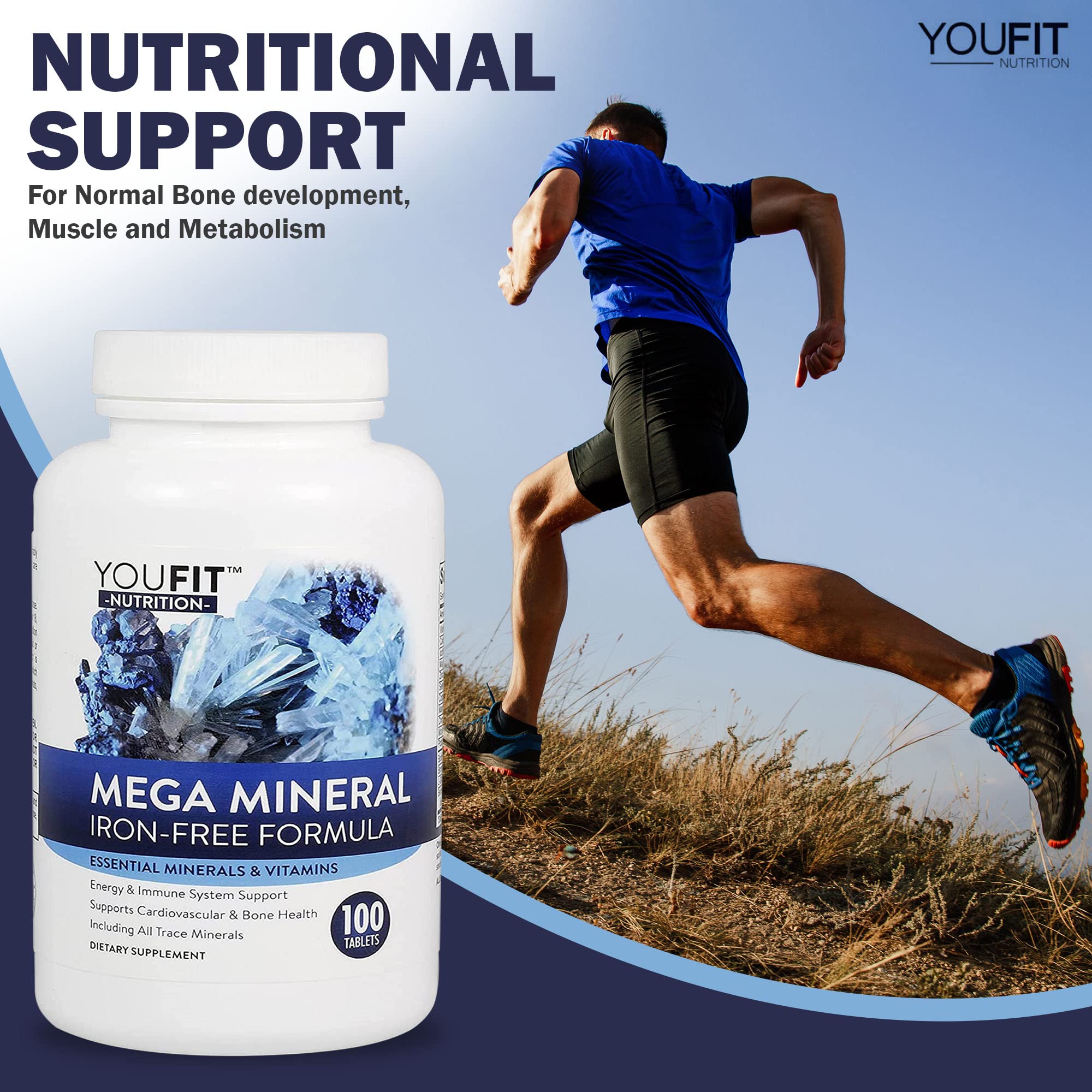 YouFit Nutrition cápsulas junto a alimentos ricos en calcio para combinación dietaria