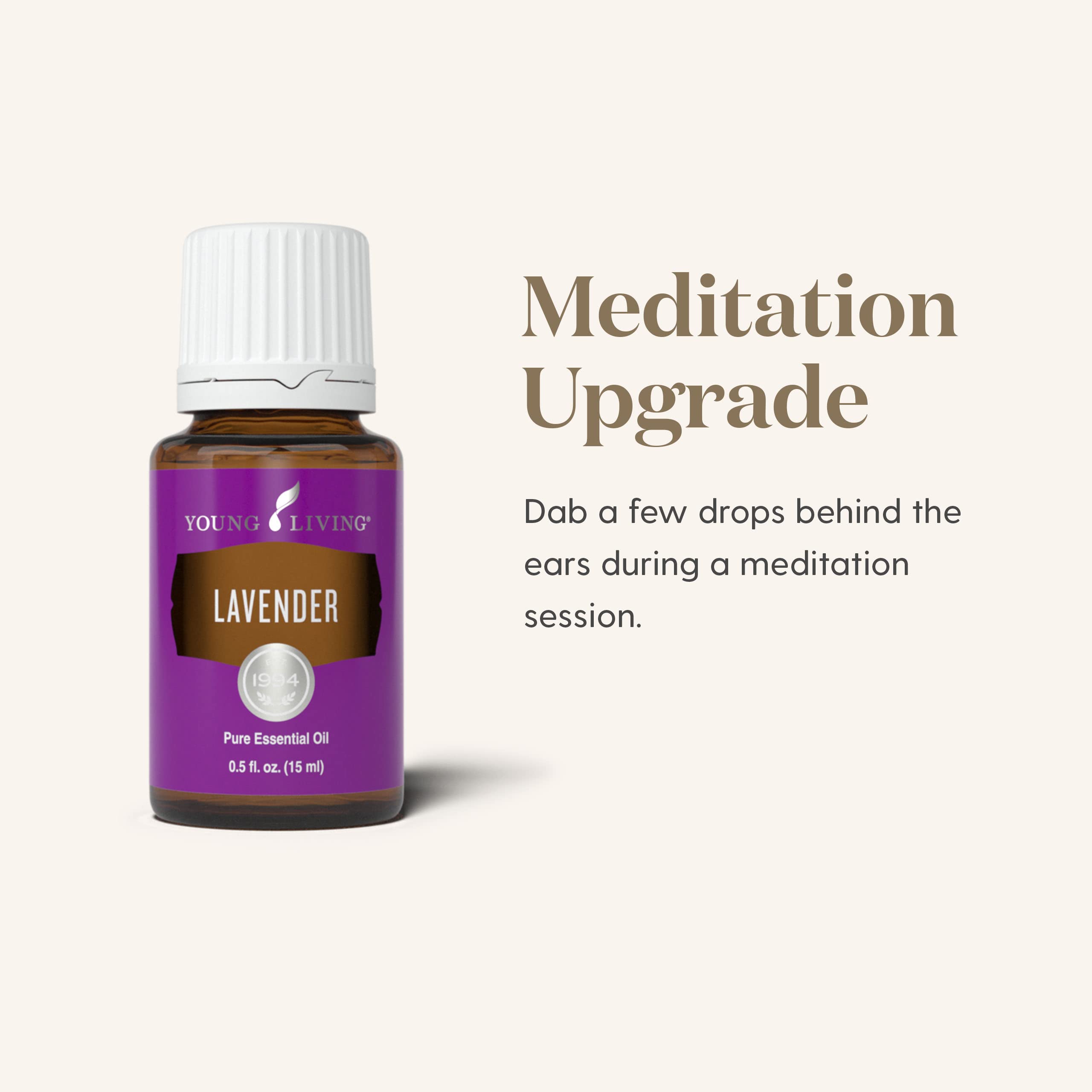 Young Living botella junto a una regla para comparar tamaño y facilidad de viaje