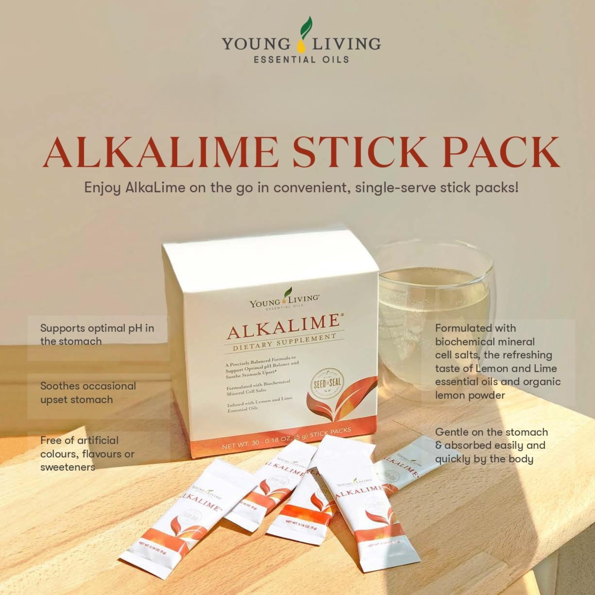 Young Living ingredientes clave calcio potasio sodio en primer plano