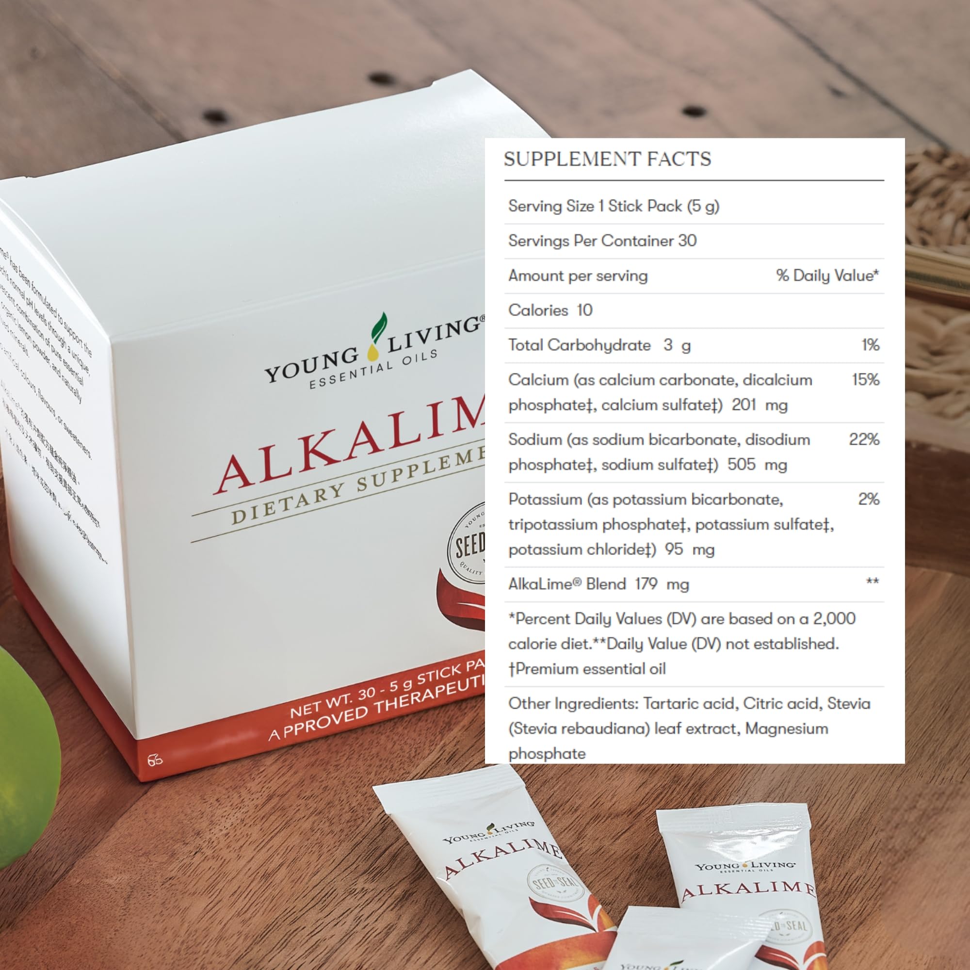 Young Living comparación de tamaño del stick en mano para escala clara