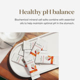 Young Living bebida efervescente en vaso demostrando disolución rápida