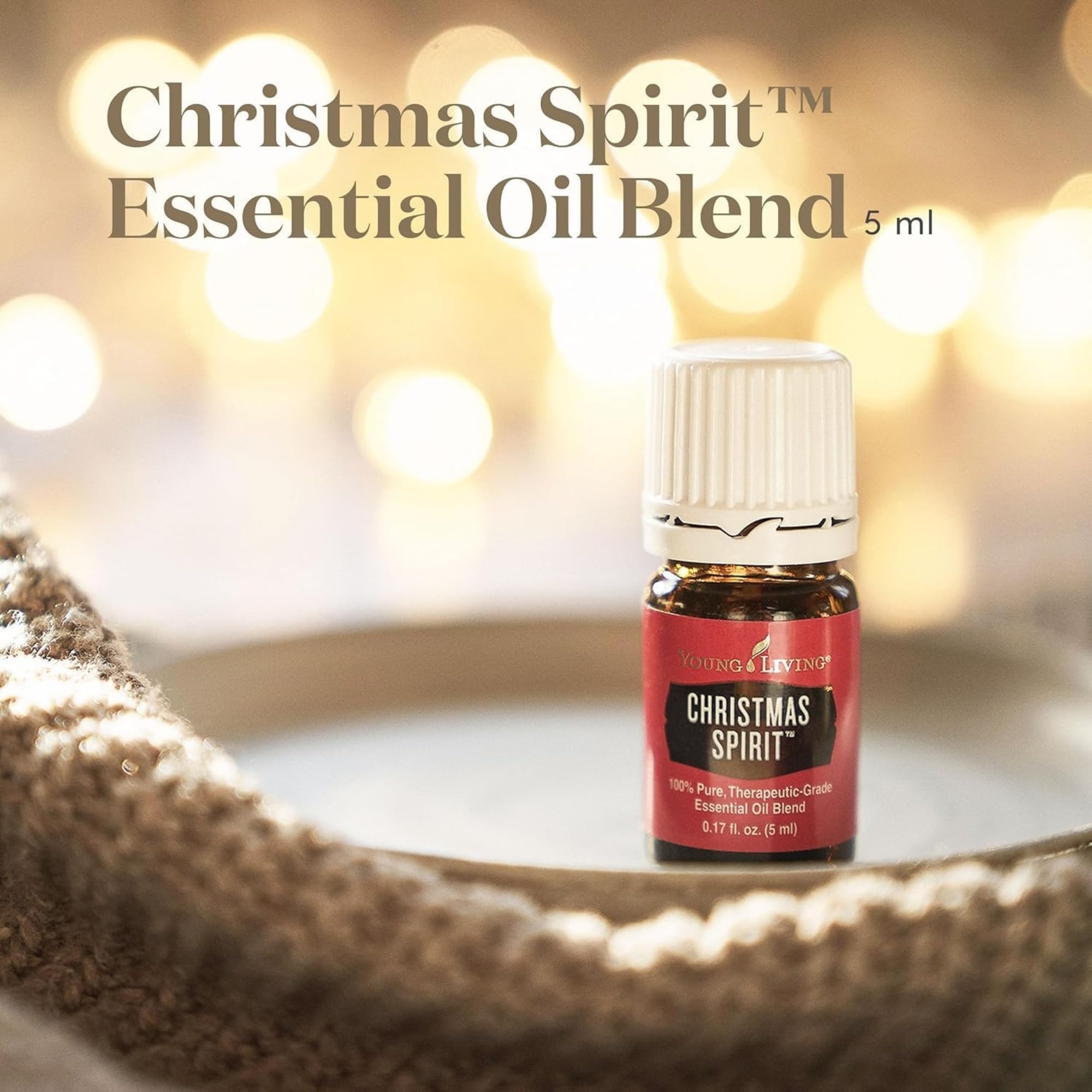 Etiqueta Young Living Christmas Spirit con sello EarthKosher visible y confianza
