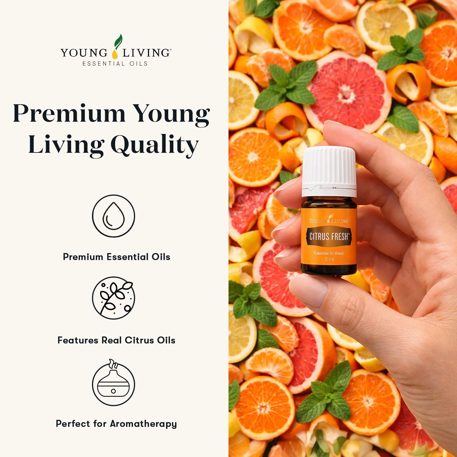 Young Living Citrus Fresh tamaño de la botella comparada para viaje y uso diario