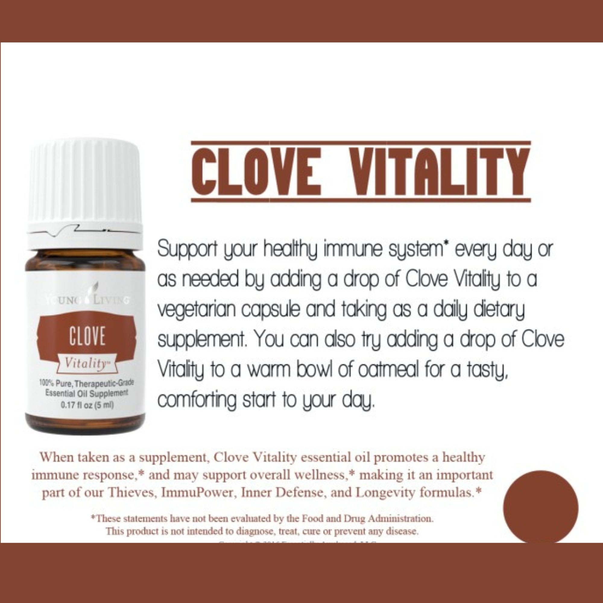Young Living gota de Clove Vitality en cuchara mostrando textura pura