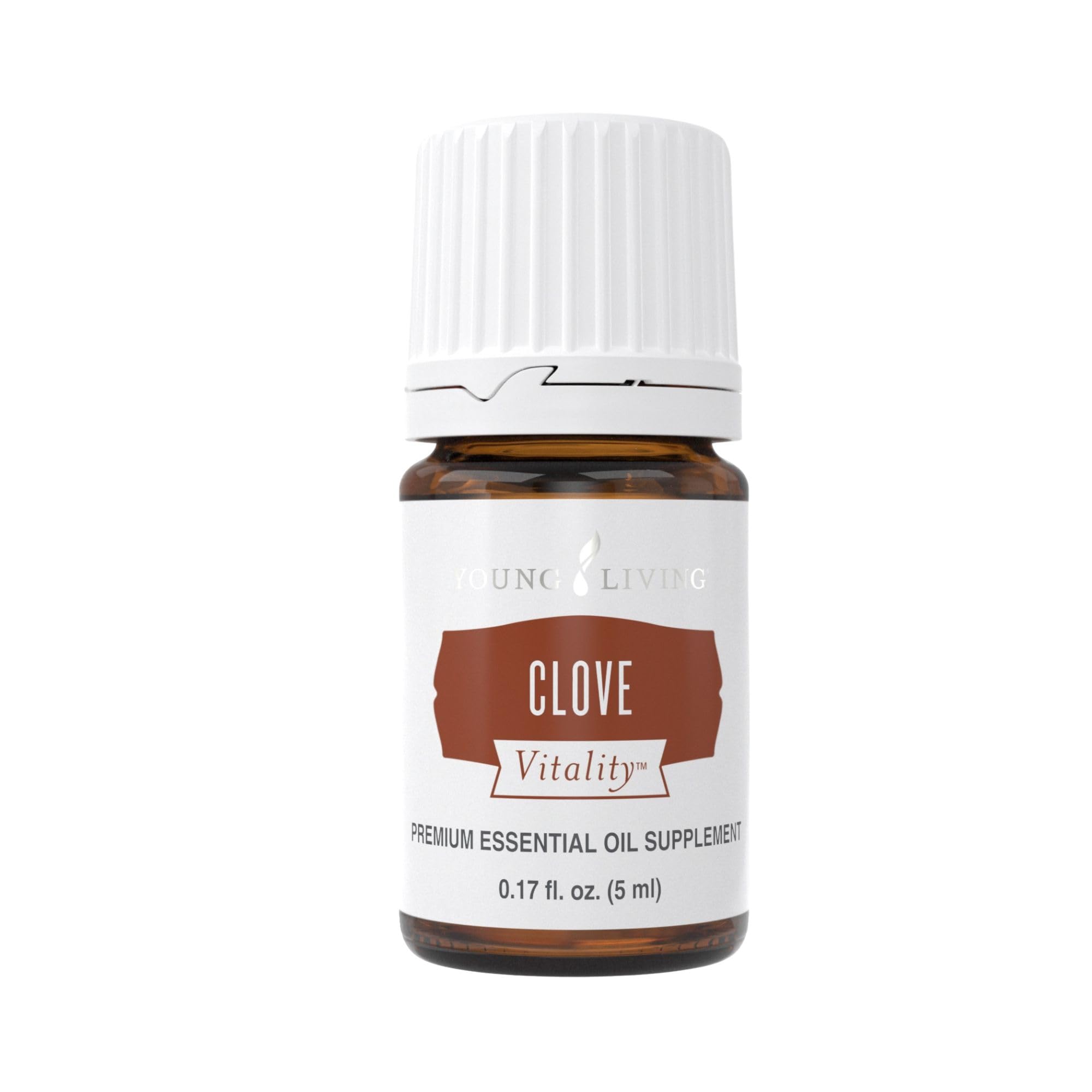 Young Living frasco frontal de Clove Vitality mostrando etiqueta y tamaño