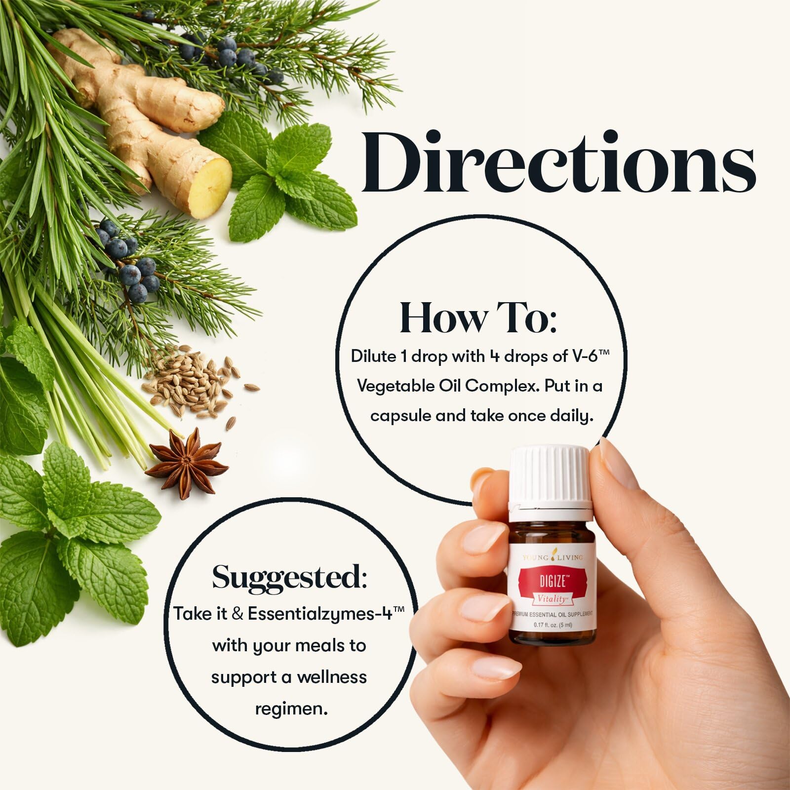 Young Living DiGize uso en masaje con aceite portador para confort