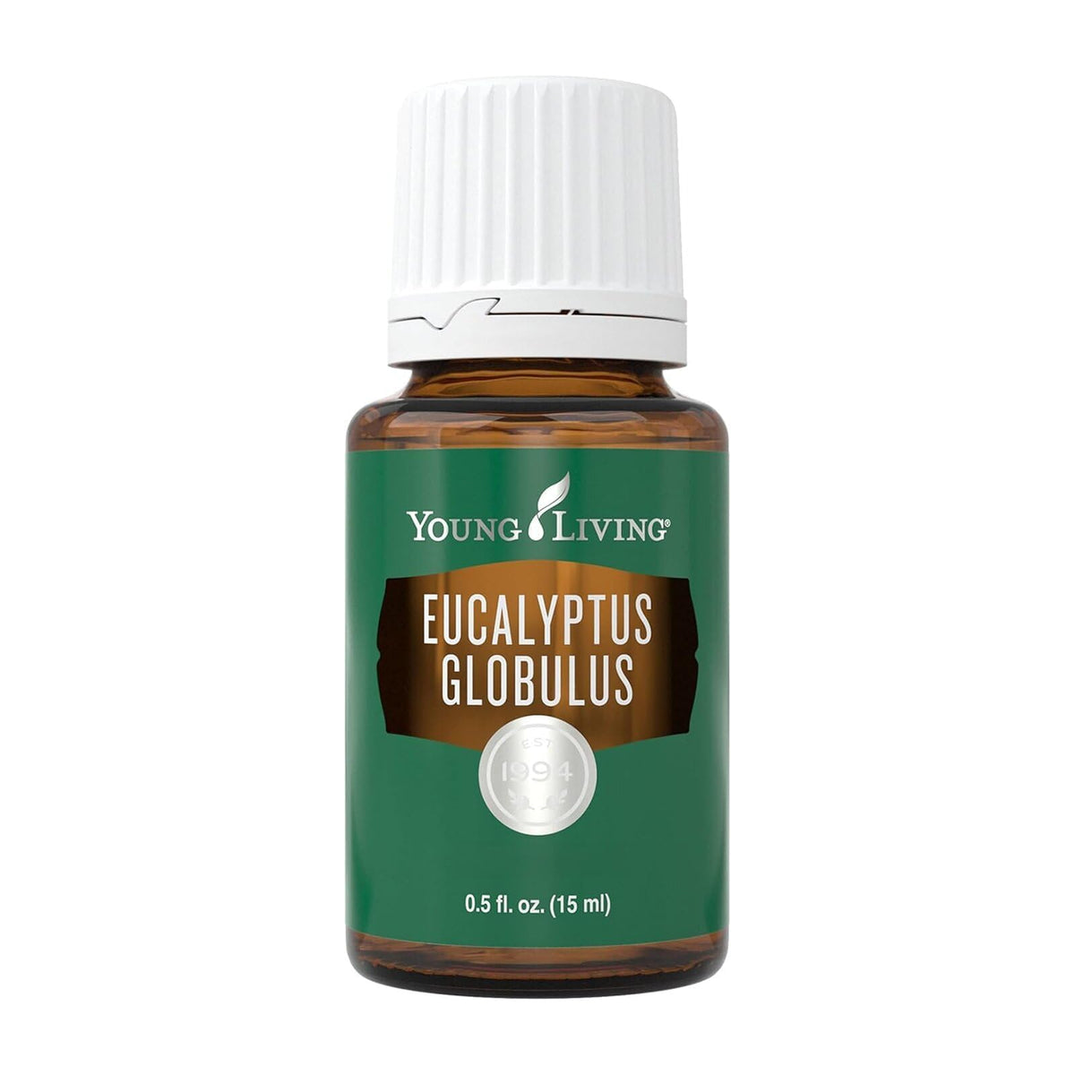 Young Living aceite Eucalyptus Globulus botella frontal mostrando etiqueta clara y calidad