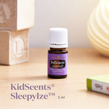 Young Living KidScents SleepyIze detalle del frasco y tapa para fácil aplicación