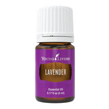 Young Living lavanda botella frontal mostrando etiqueta y diseño práctico