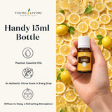 Difusor activo con Young Living limón liberando aroma cítrico refrescante