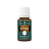 Young Living frasco de menta 15 ml mostrando etiqueta y tamaño como beneficio de pureza