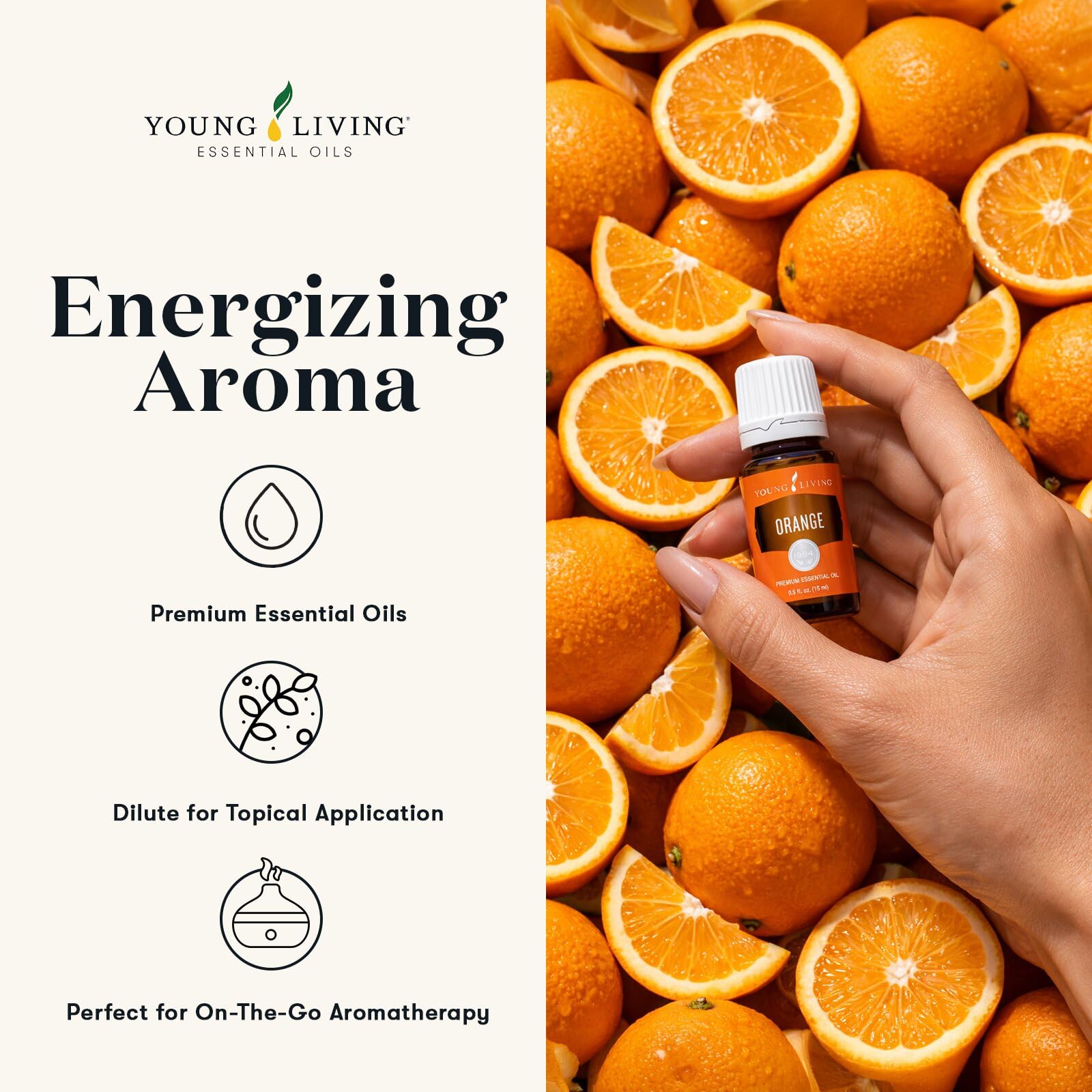 Young Living aceite de naranja en difusor renovando ambiente interior