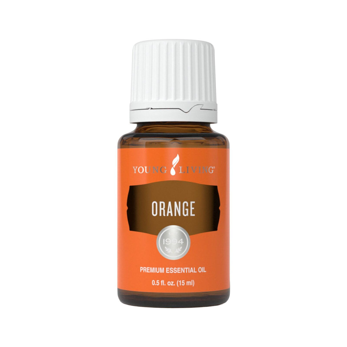 Young Living frasco de naranja 15 ml mostrando etiqueta y diseño