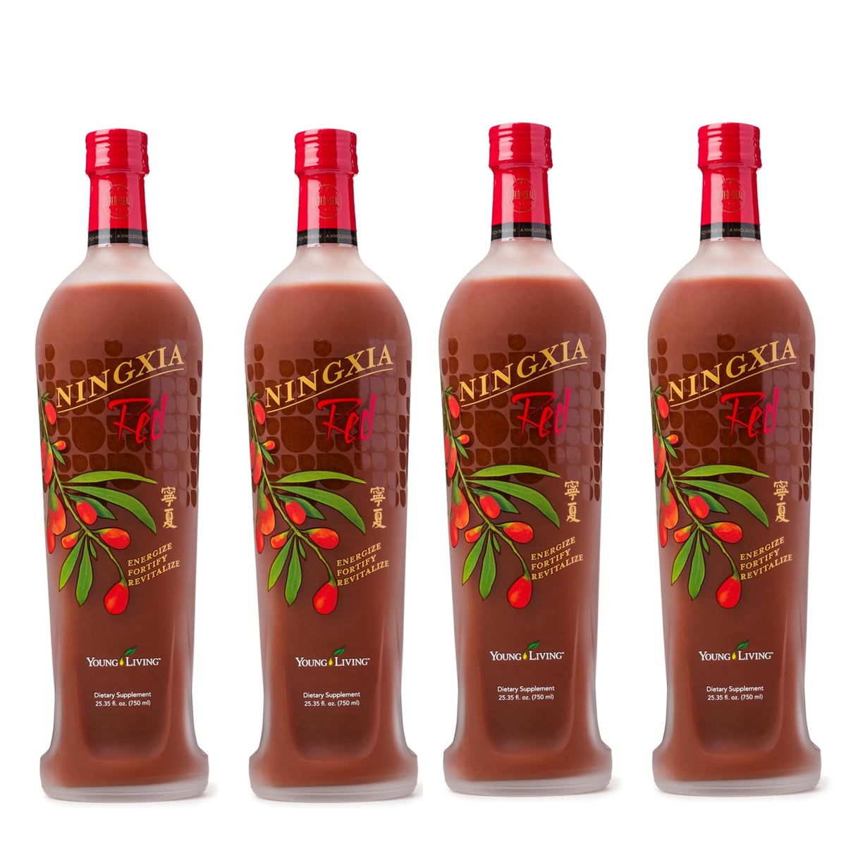 Young Living botella frontal del pack de 4 con etiqueta clara y diseño atractivo