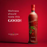 Young Living vaso con smoothie mezclado con NingXia Red para potenciar sabor