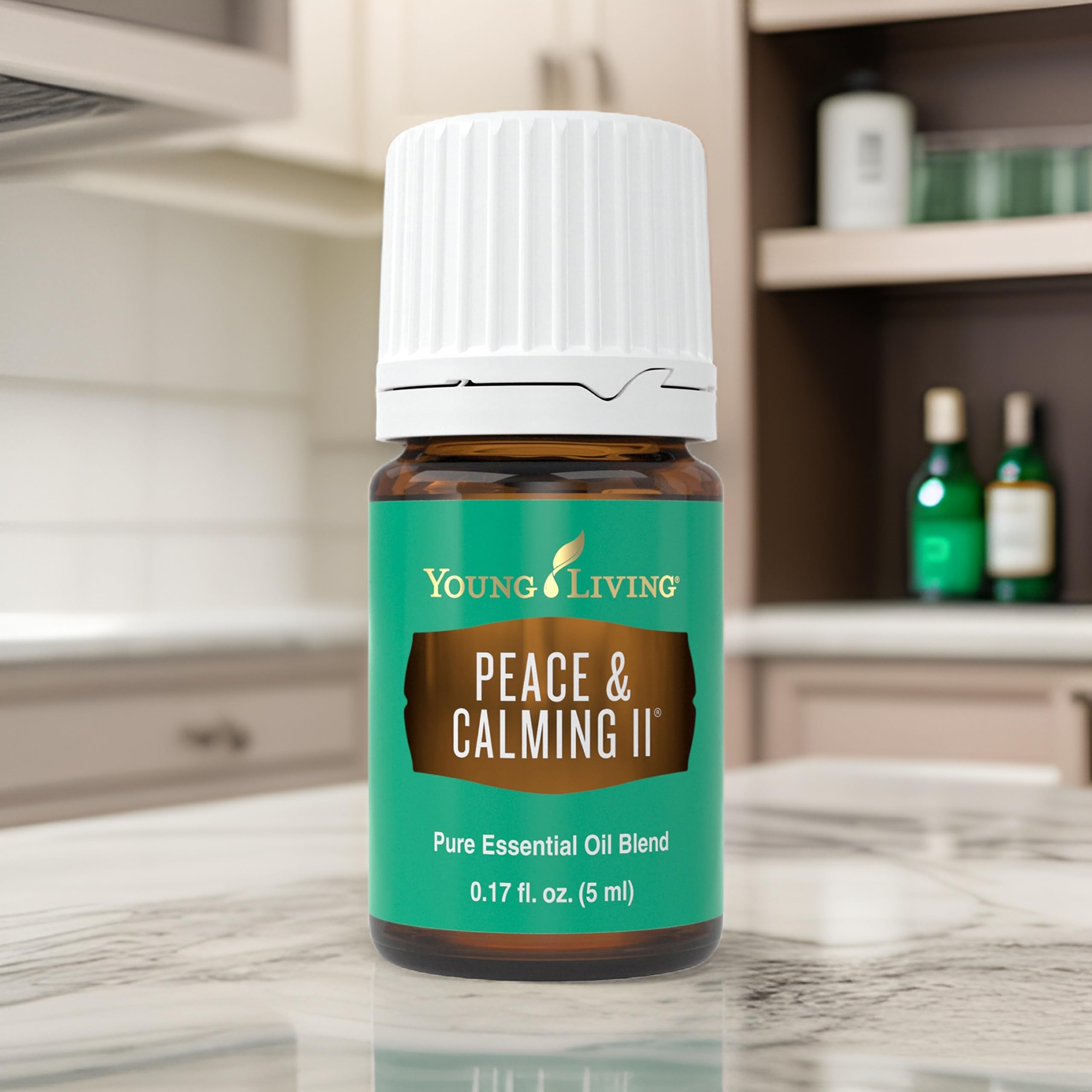 Young Living empaque lateral de Peace & Calming II mostrando diseño y marca
