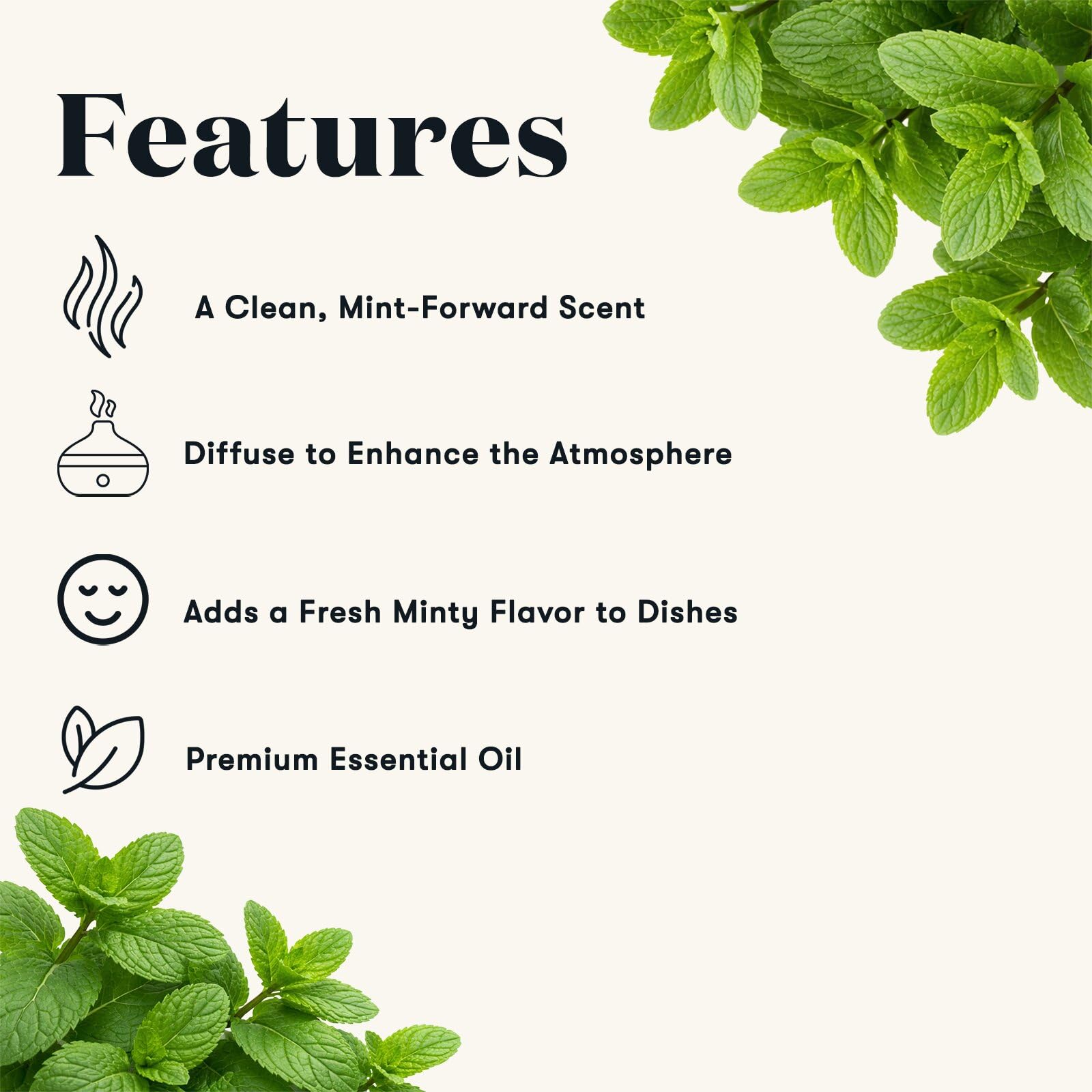 Young Living gotero vertiendo Peppermint Vitality mostrando pureza y precisión