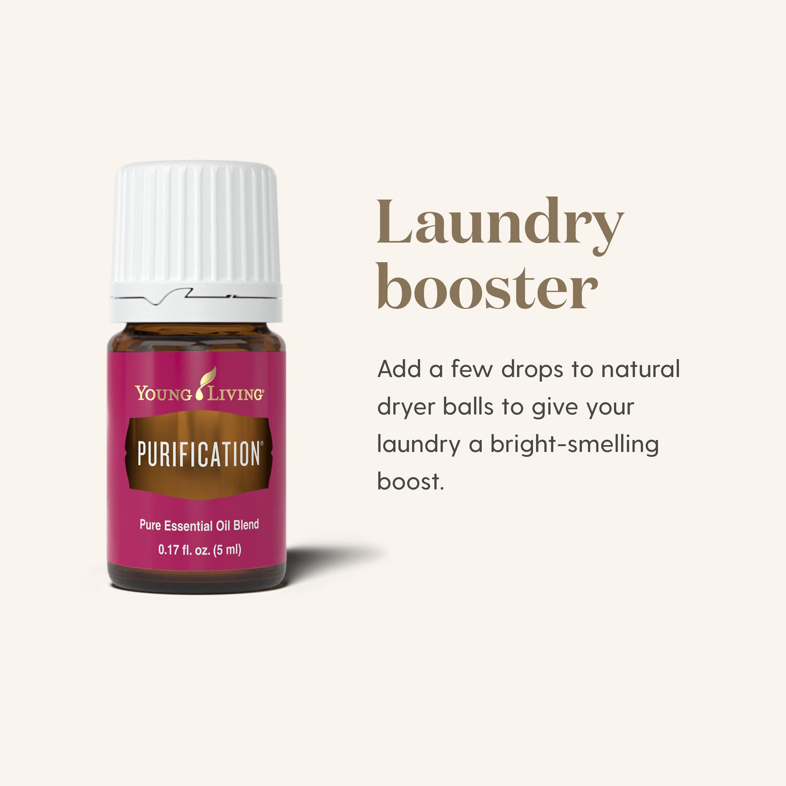 Frasco 5 ml de Young Living Purification junto a objetos para escala