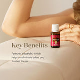 Young Living Purification en difusor activo en sala, aporta ambiente fresco y limpio