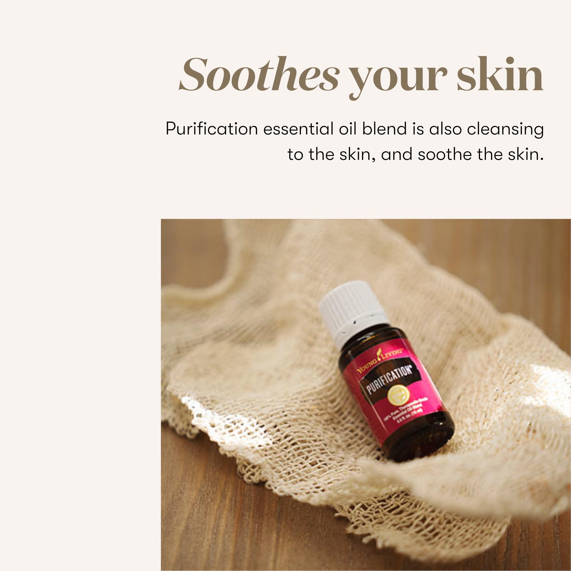 Young Living spray casero con Purification sobre ropa de cama, renueva tejidos y aroma