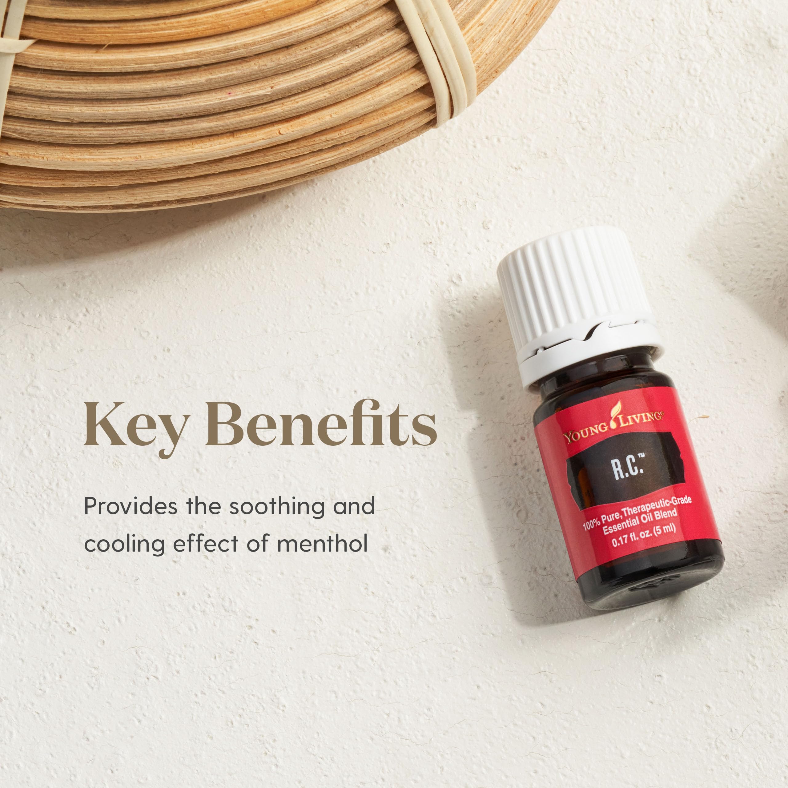Young Living R.C. textura del aceite en superficie reflejando calidad y aspecto claro