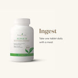 Young Living etiqueta nutricional Super B mostrando información clara