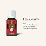 Young Living detalle de gota para Tea Tree que resalta pureza y calidad