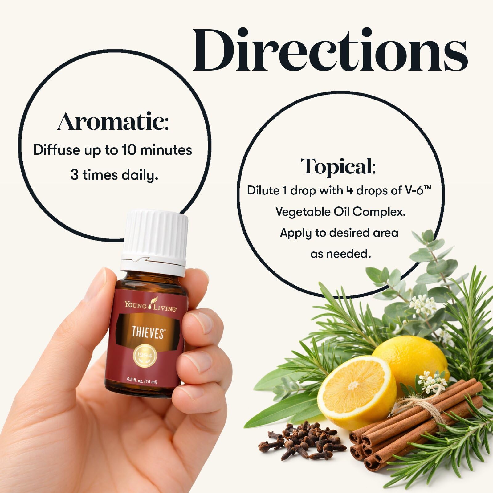 Young Living Thieves en difusor ilustrando ambiente aromático