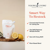 Young Living recarga en uso con dispensador, limpieza eficiente