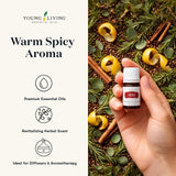 Young Living Thieves Vitality en difusor creando aroma cálido en sala