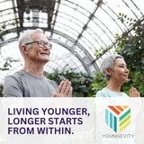 Youngevity en una encimera de cocina en contexto de uso diario para rutina nutricional
