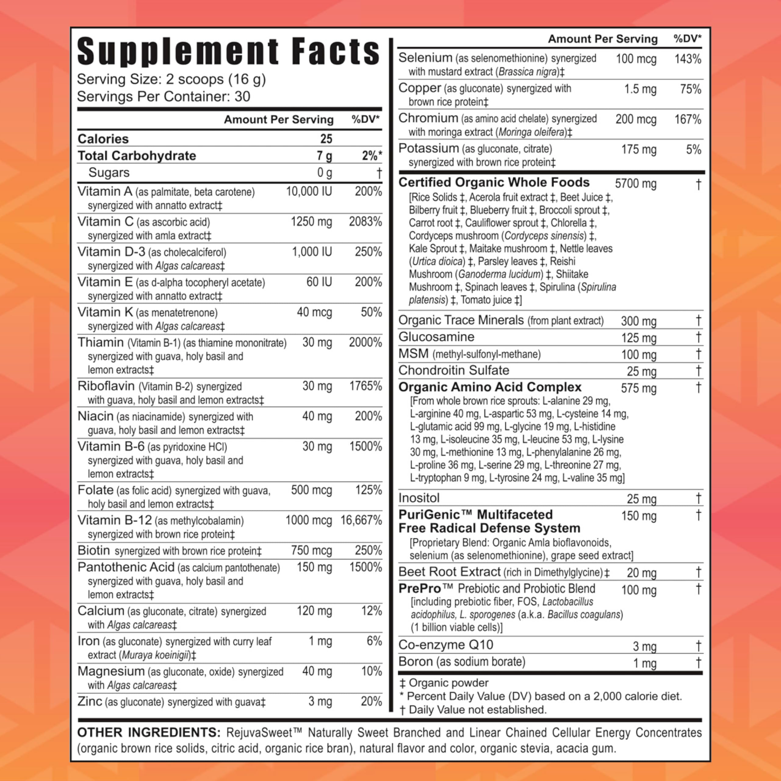 Youngevity textura del polvo en primer plano que muestra disolución y facilidad