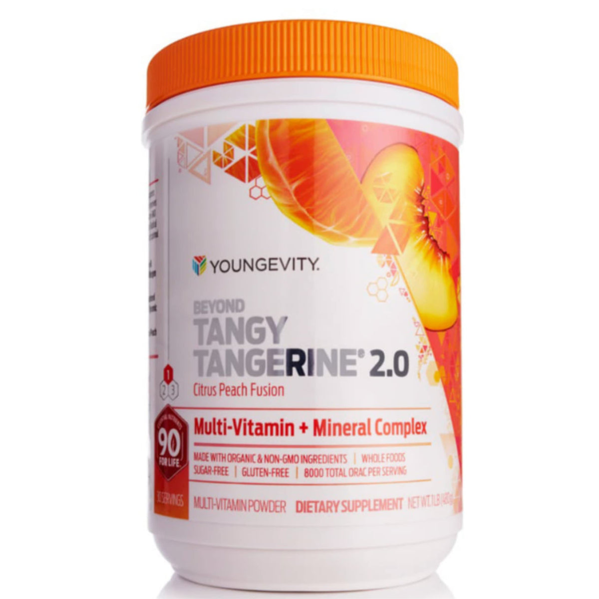 Youngevity frasco frontal mostrando la presentación y beneficio práctico